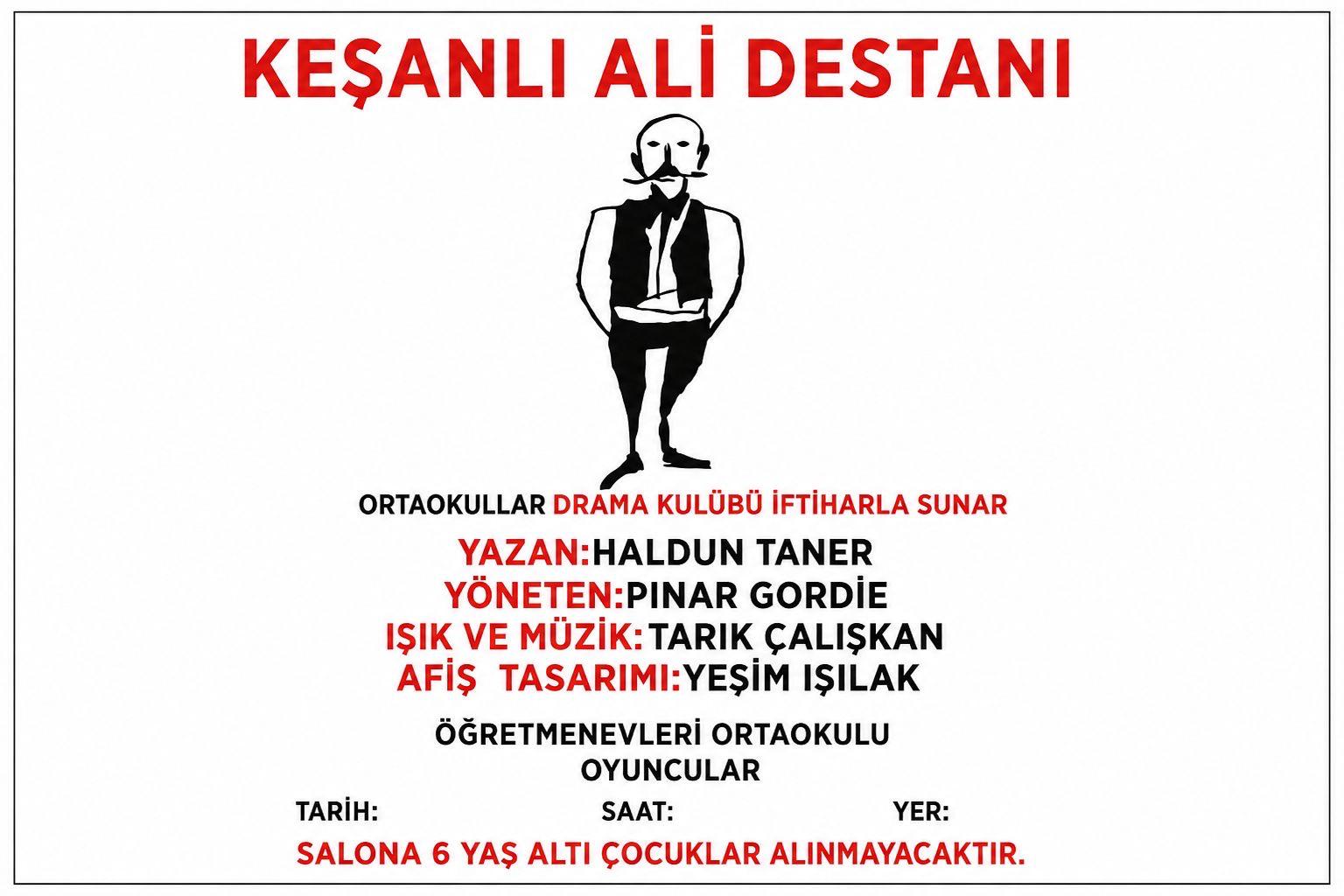“Keşanlı Ali Destanı” 40 Öğrenciyle Sahneye Taşınıyor
